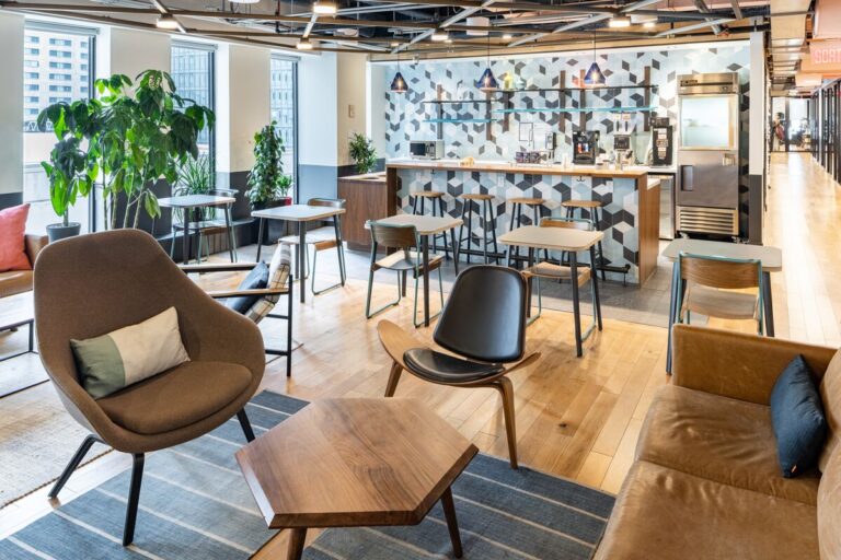 Modern coworking space with lounge seating and open workspace in Singapore