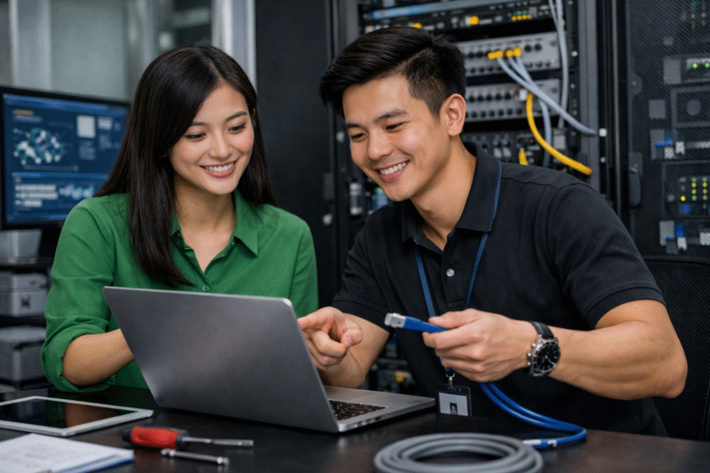 Recruitment specialist assisting a client with hiring and IT recruitment