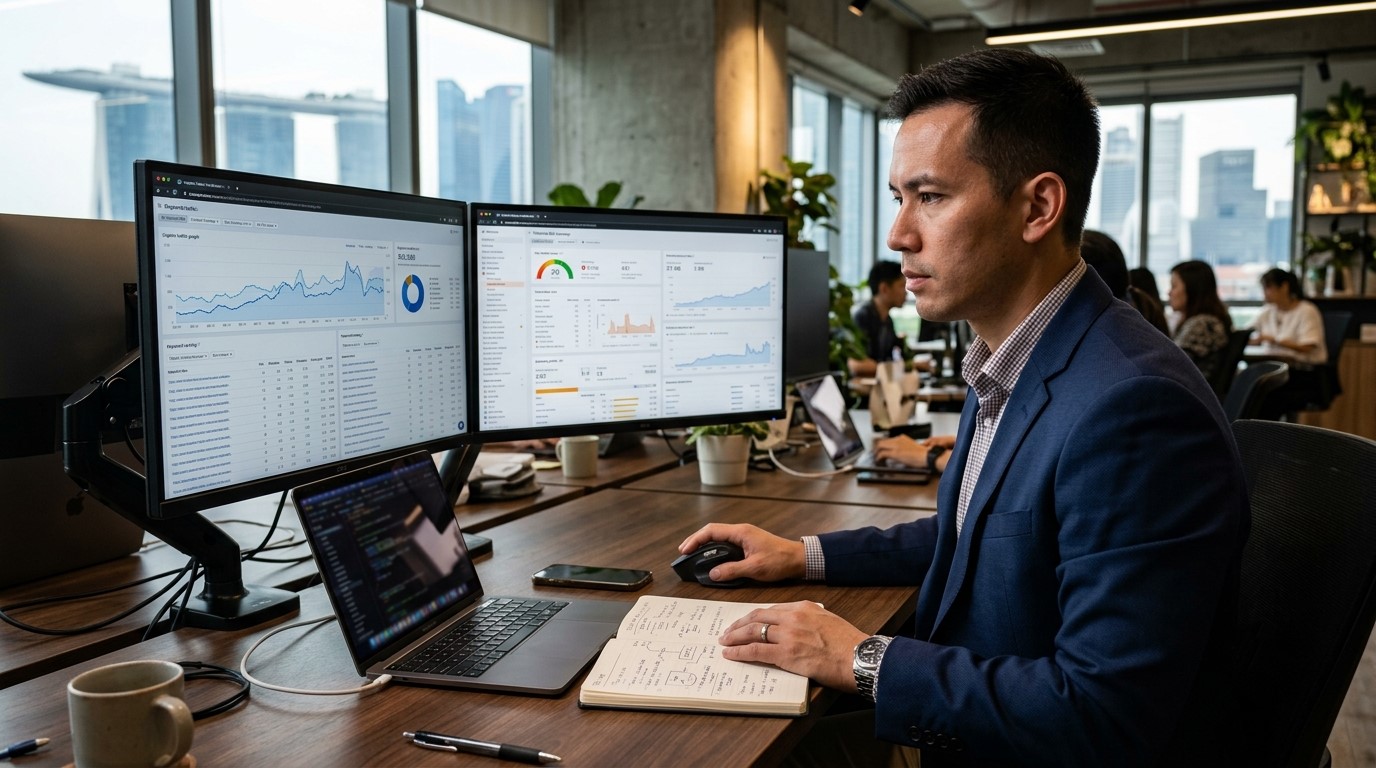 Best SEO agencies Singapore expert analyzing website SEO performance