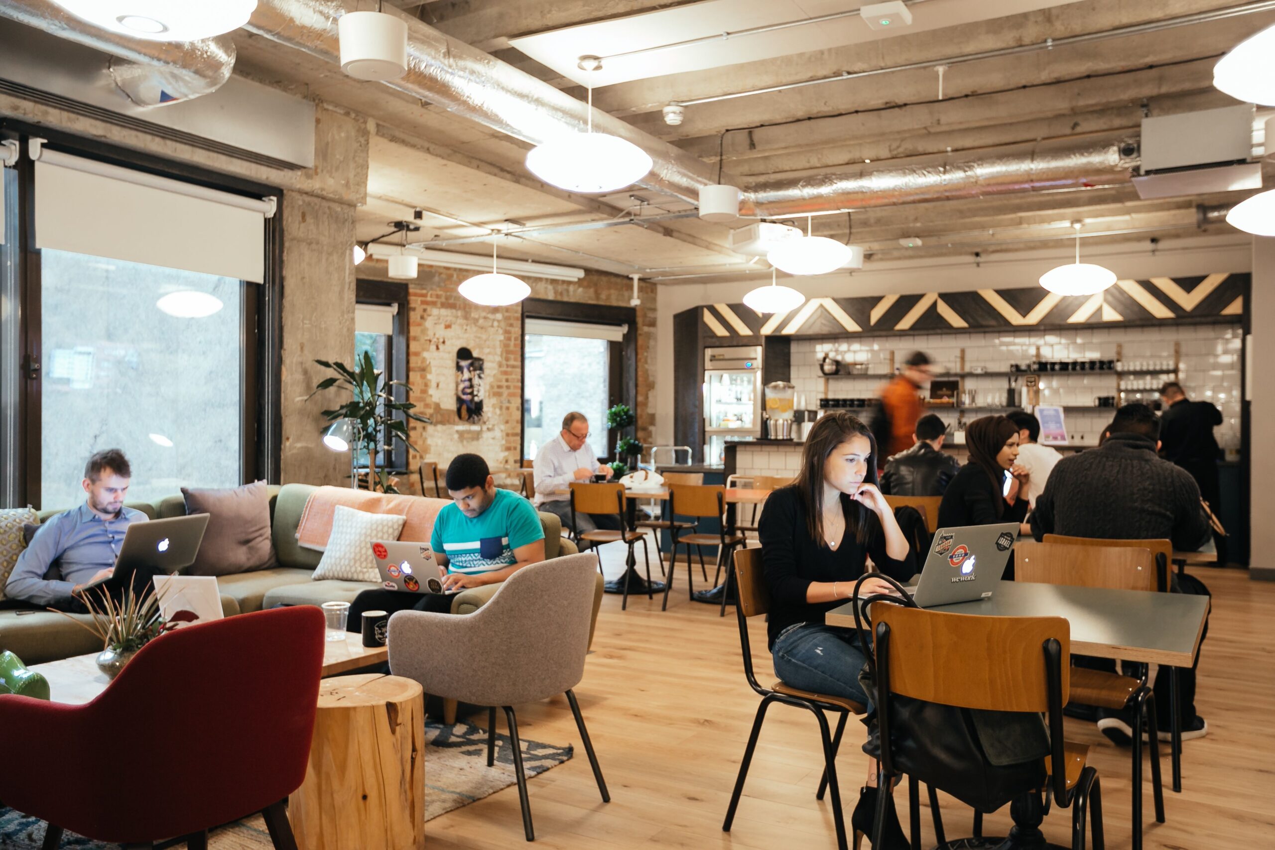 Shared coworking office with professionals working in Singapore