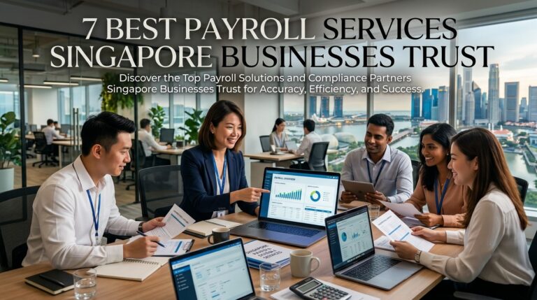 Payroll professionals discussing payroll solutions with business clients in Singapore