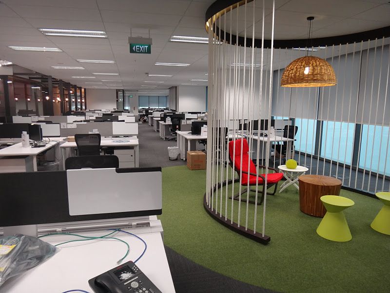 Stylish virtual office with collaborative work areas and breakout space in Singapore