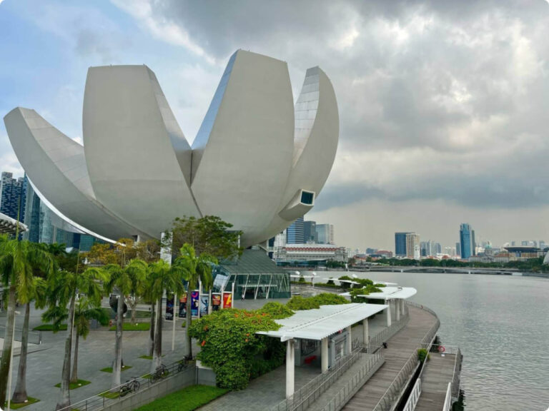 Family visiting the ArtScience Museum in Singapore