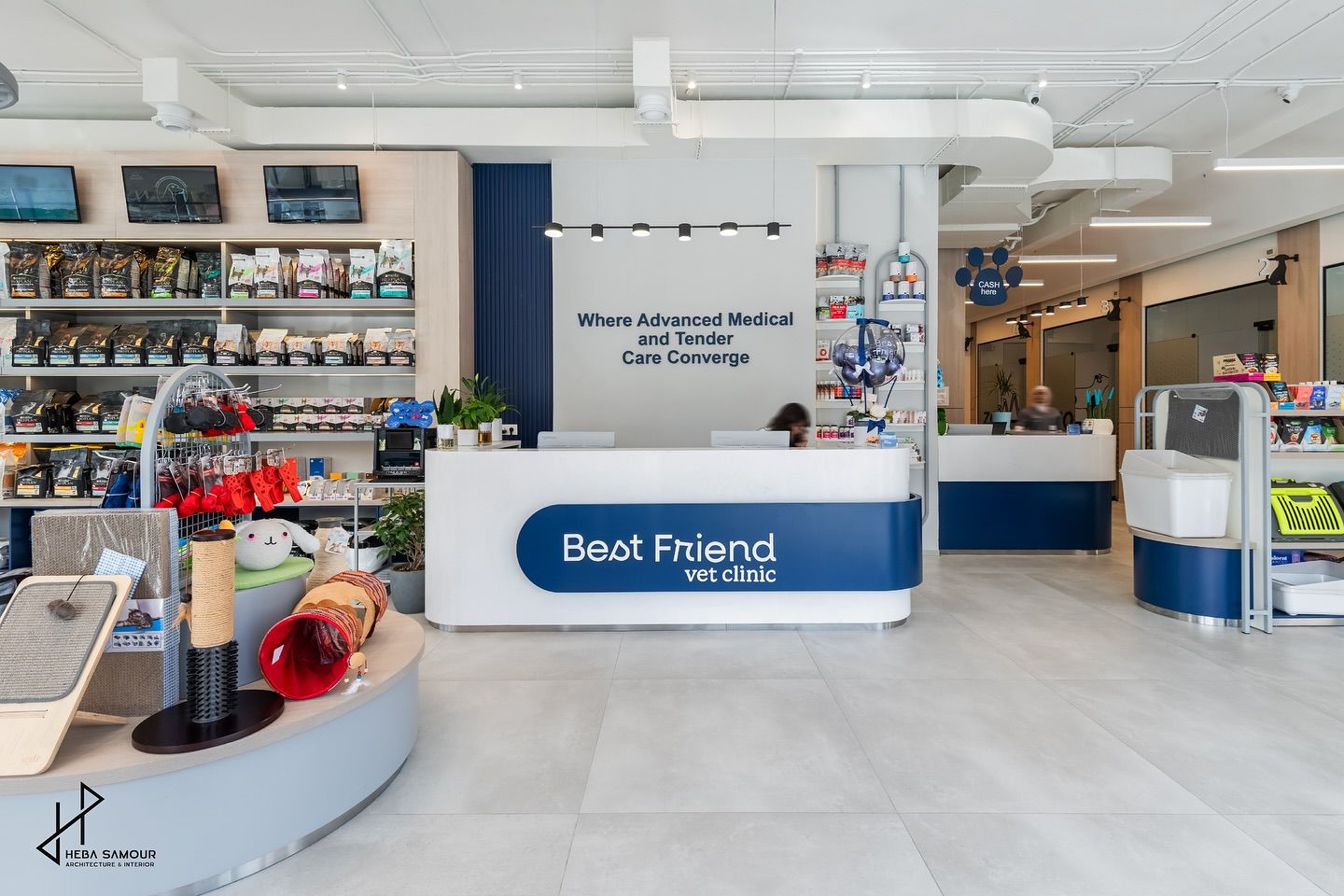 Reception area of a modern veterinary clinic in Singapore