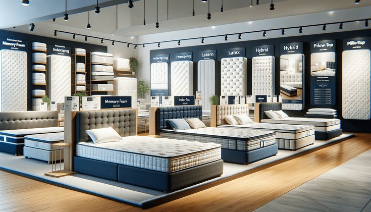 Modern mattress showroom in Singapore