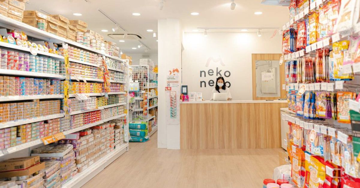 Neko Neko Singapore pet shop interior with cat and pet supplies