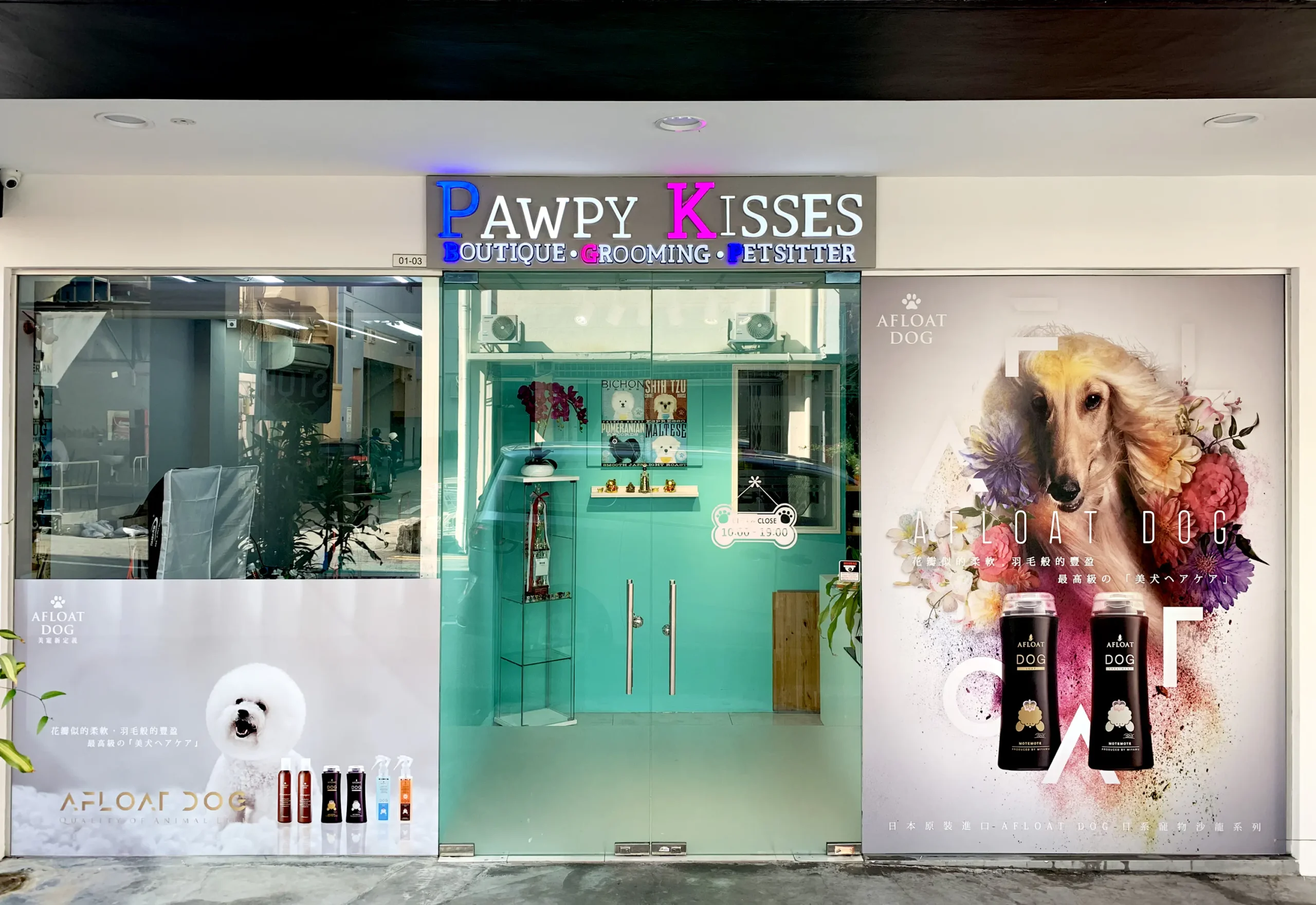 Modern pet grooming salon in Singapore