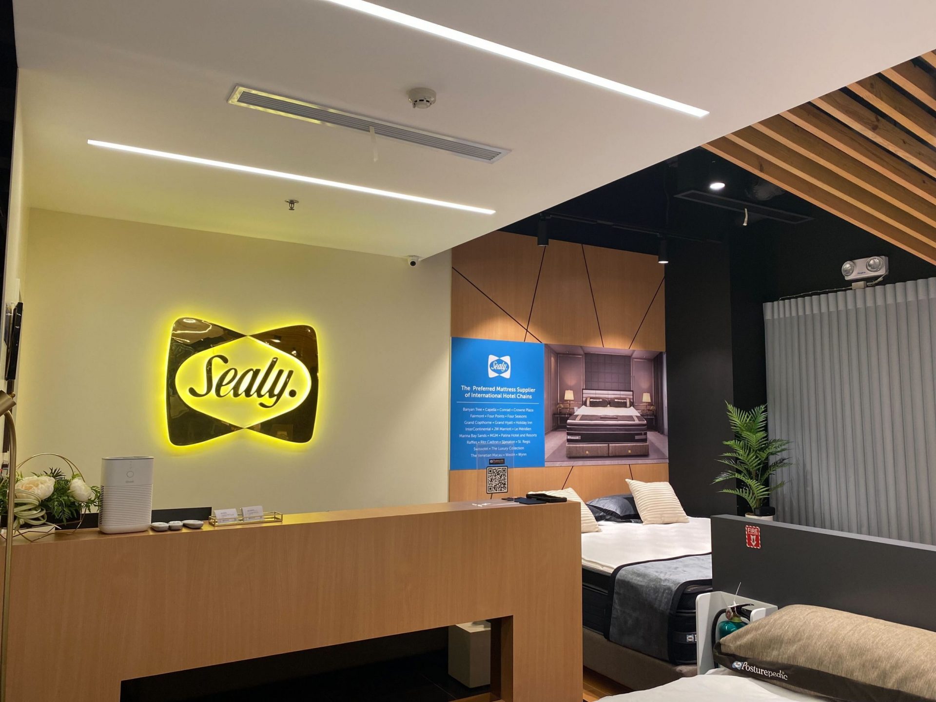 Sealy mattress showroom in Singapore